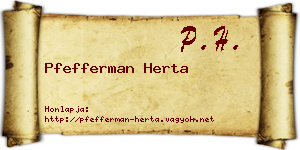 Pfefferman Herta névjegykártya